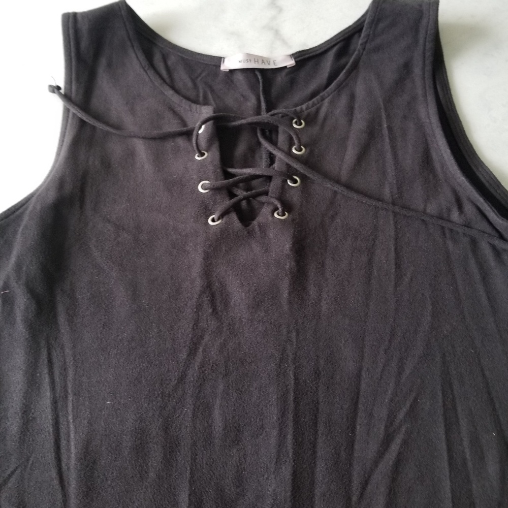 Black suede dress